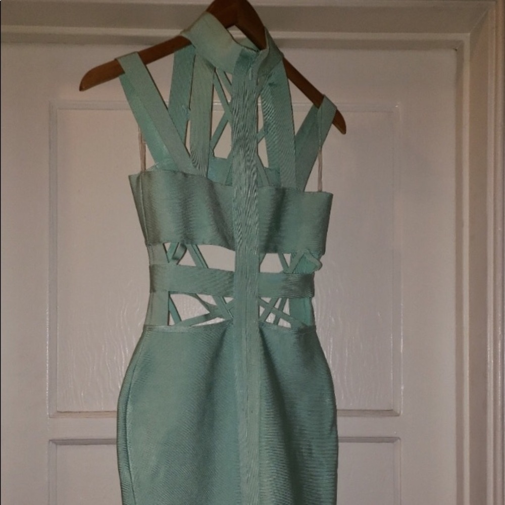 Sexy Mint Green Strappy Dress - Picture 4 of 6